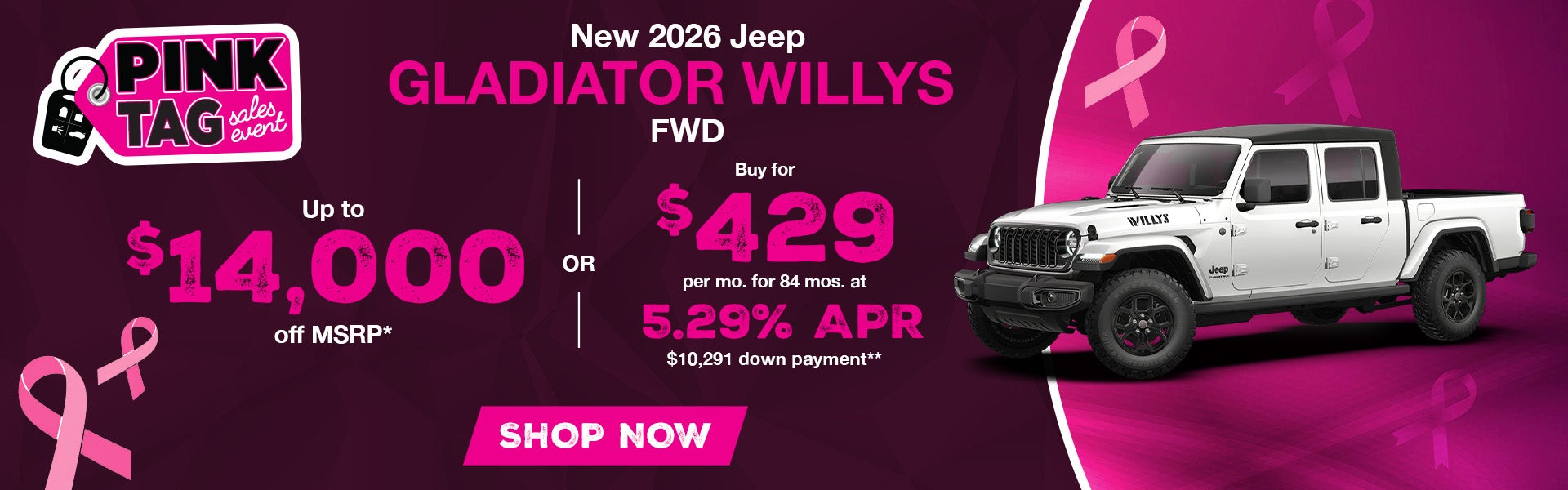 Jeep Gladiator Willys incentive